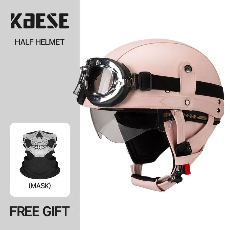 Vintage Half Face Motorcycle Helmet Unisex