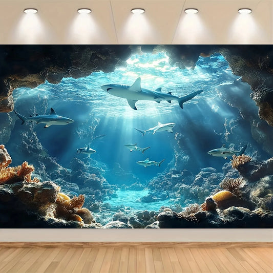 Underwater Sea Life Polyester Tapestry