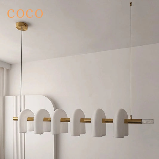 Modern Creative U-Shaped White Glass LED Lighting