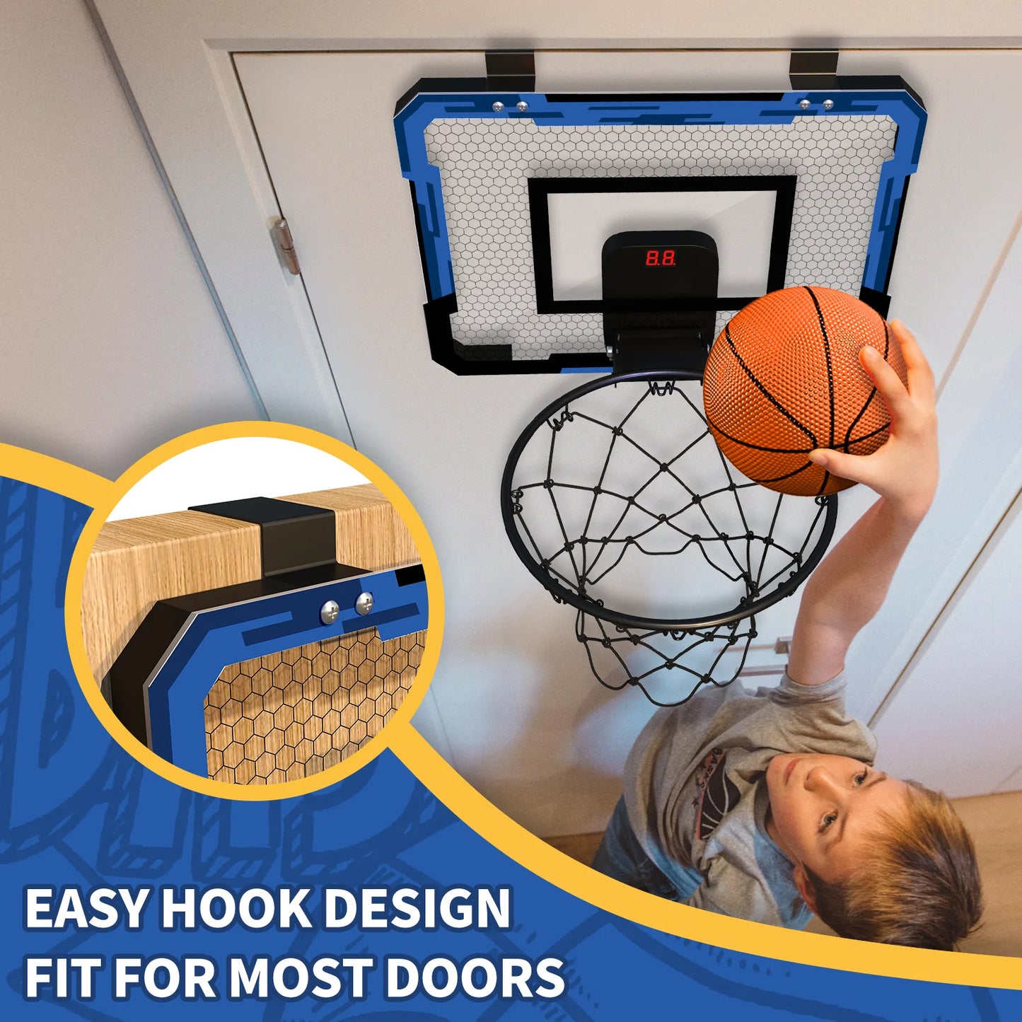 Kids Sports Wall Type Foldable Basketball Hoop