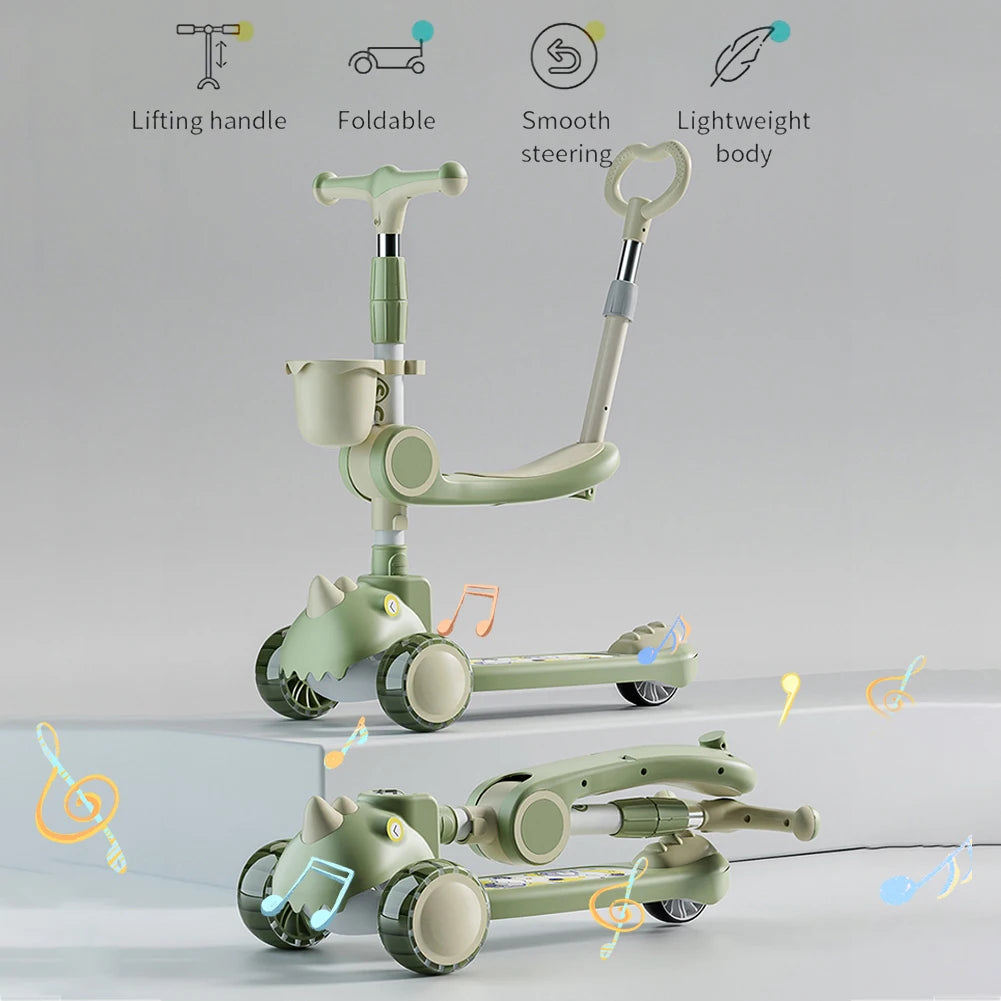 3-Wheeled Scooter Adjustable Height Handlebars