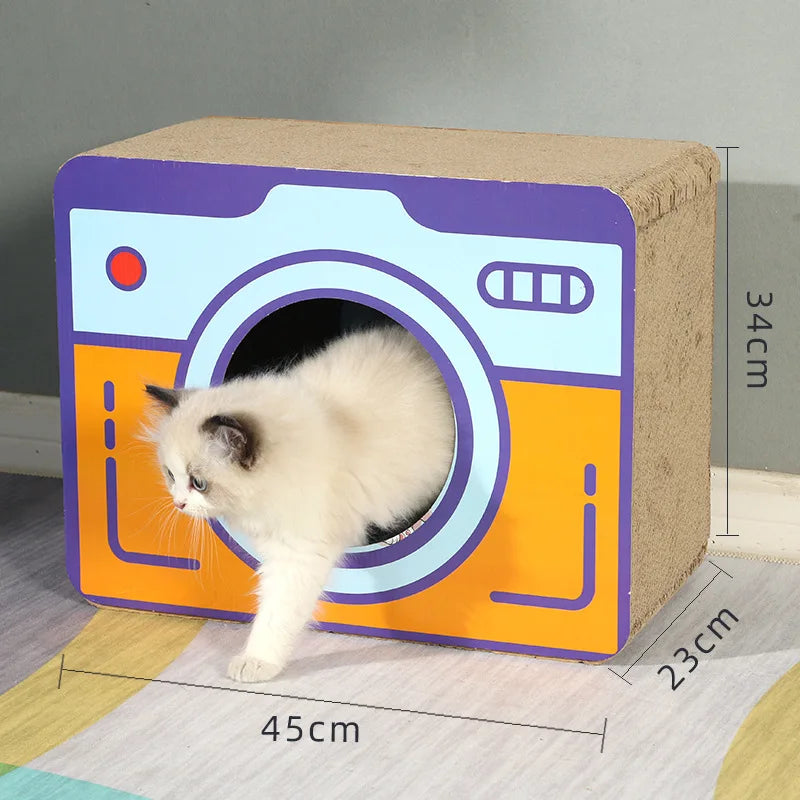 Fun Cat House Vintage TV Radio Cat Scratcher