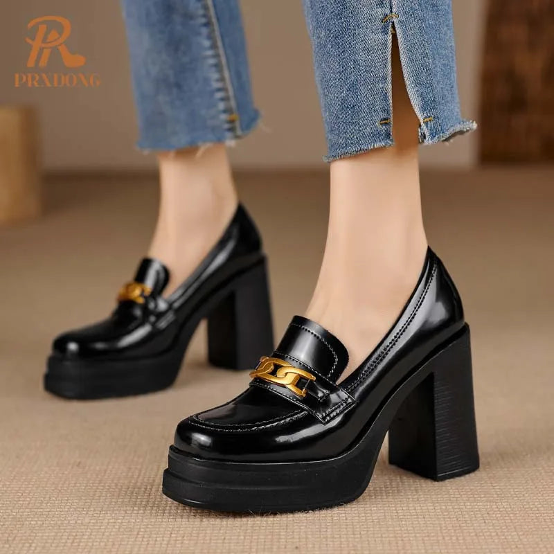 Woman Pumps Chunky High Heels Platform