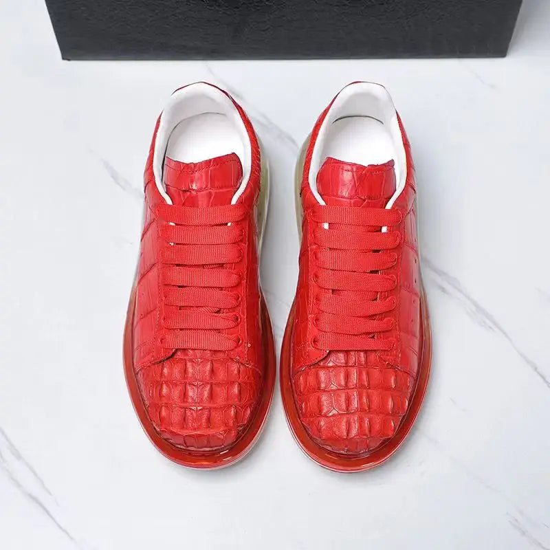 Fashion Crocodile Skin causal shoes Genuine leather Sneakers