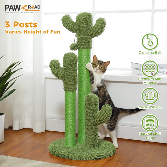 Cactus Cat Scratching Post with 3 Sisal Scratching Poles