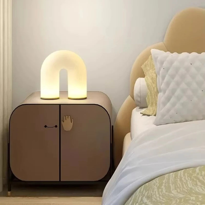 Modern Creative U-Shaped White Glass LED Lighting