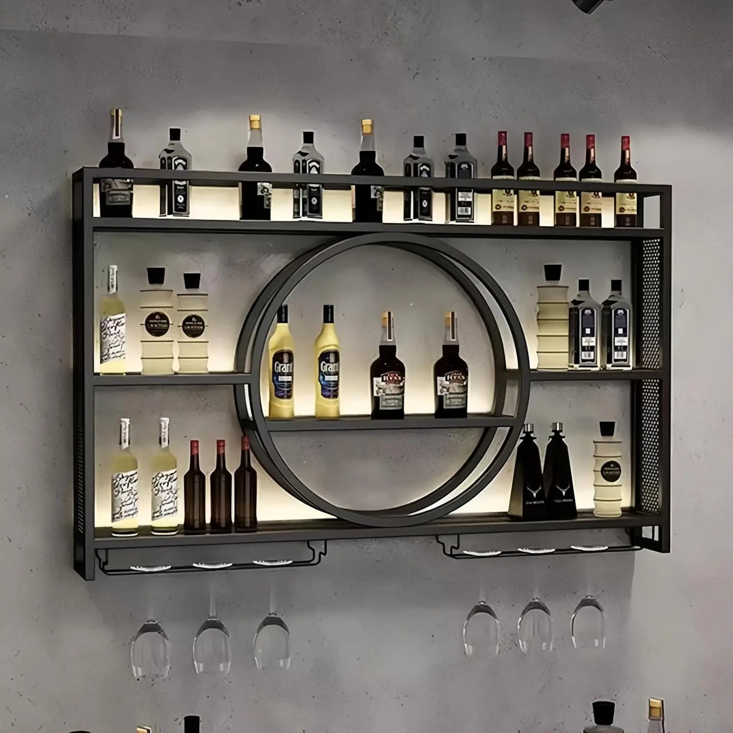 39 Inch Metal Wall Mounted Wine Rack