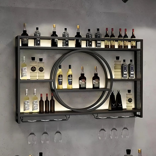 39 Inch Metal Wall Mounted Wine Rack