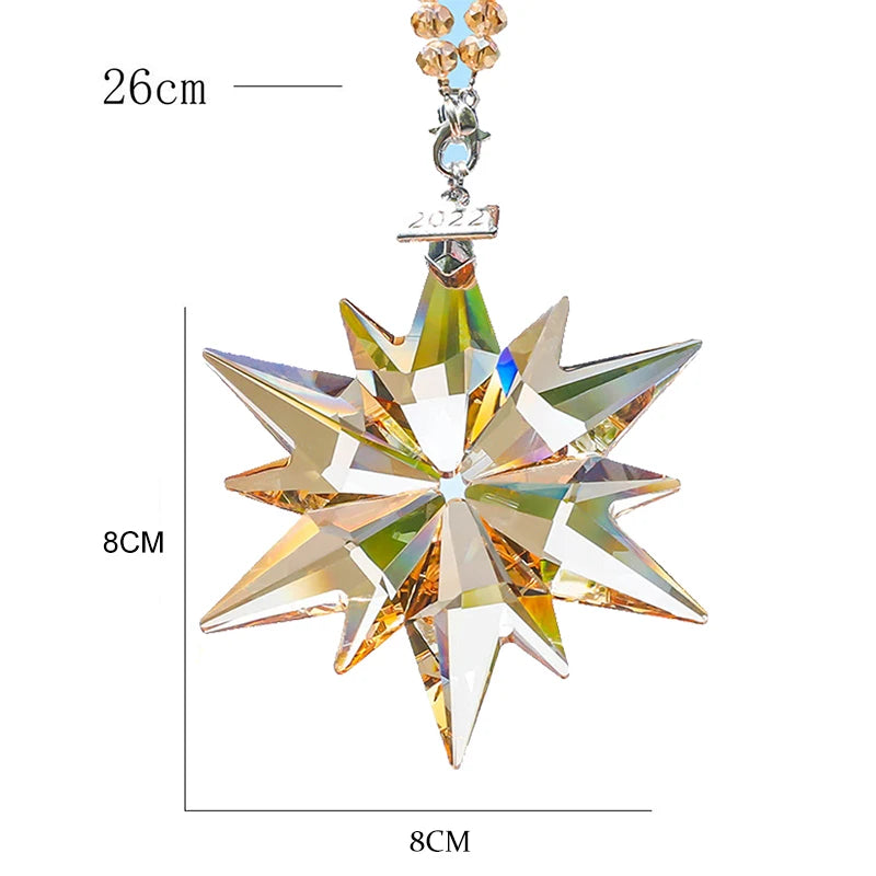 Colorful Transparent Crystal Snowflake Hanging Ornament