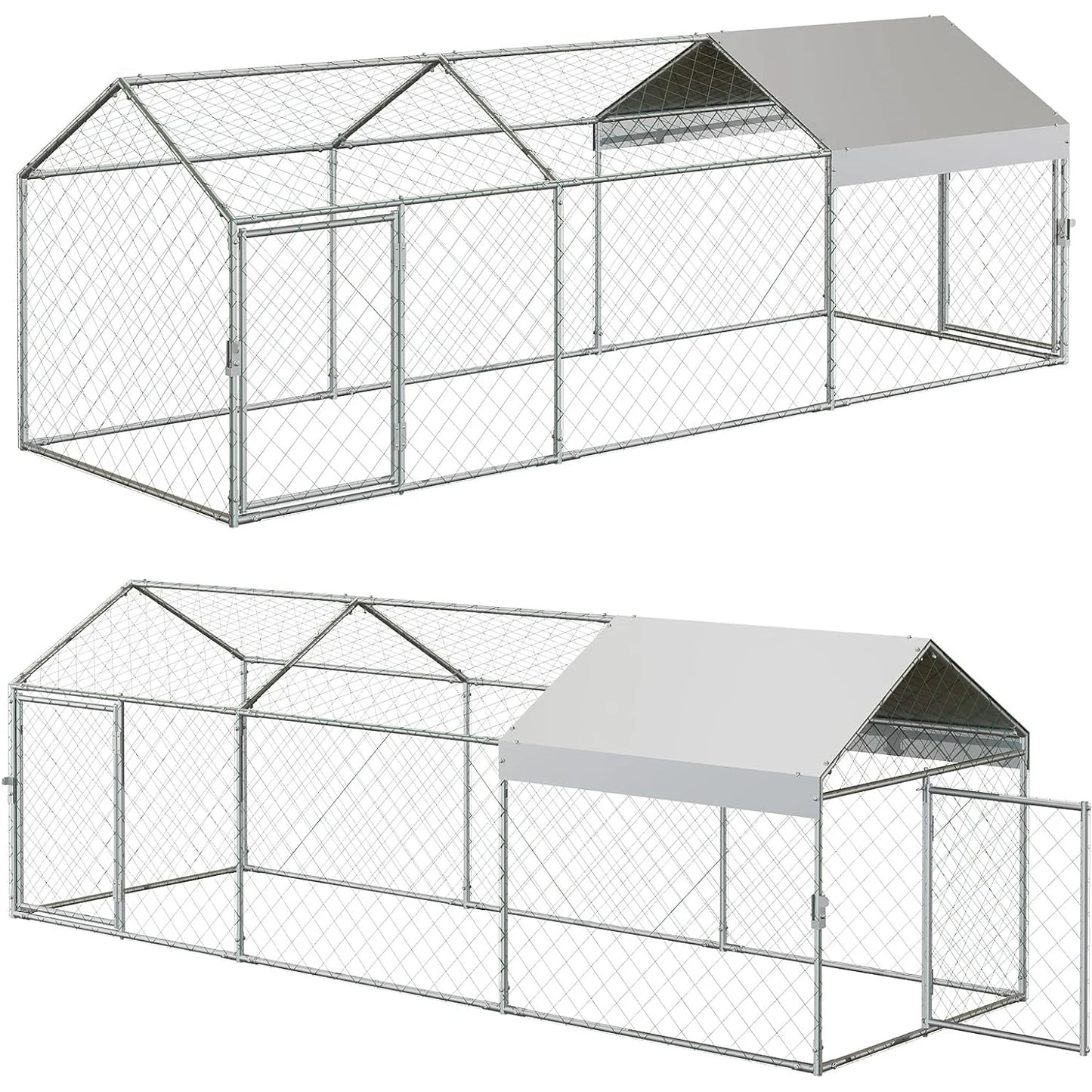 120"x40"x40" Large Walk-in Metal Chicken Coop