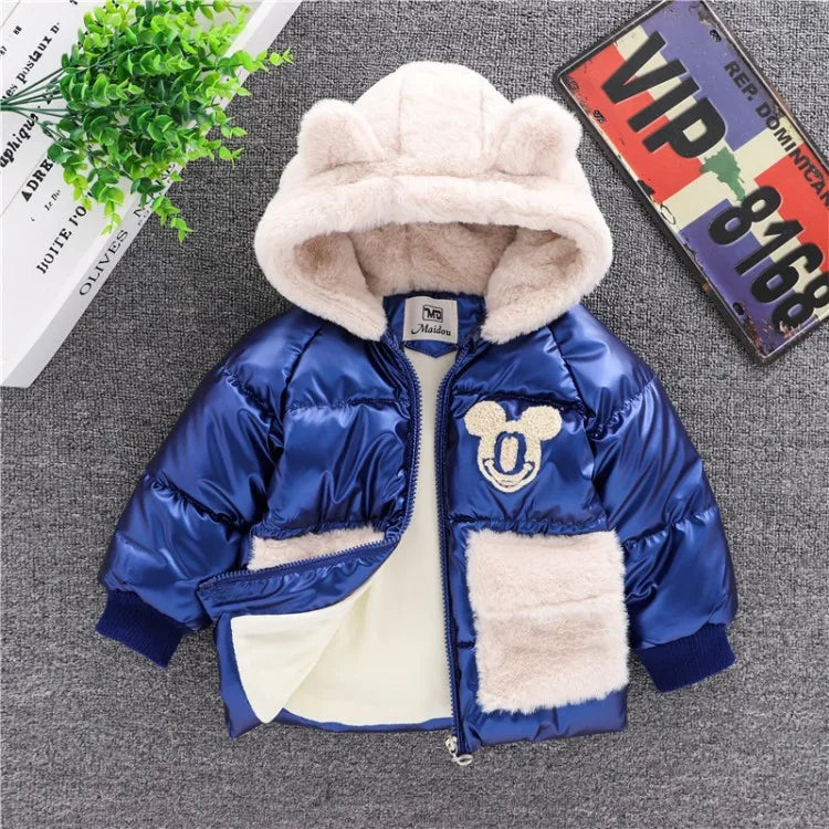 Mickey Mouse Hooded Warm Plush Parka