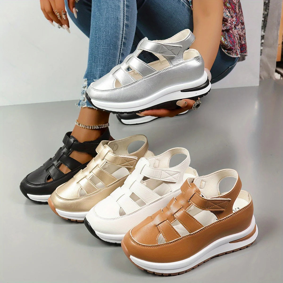 Lightweight Platform Gladiator Sandals