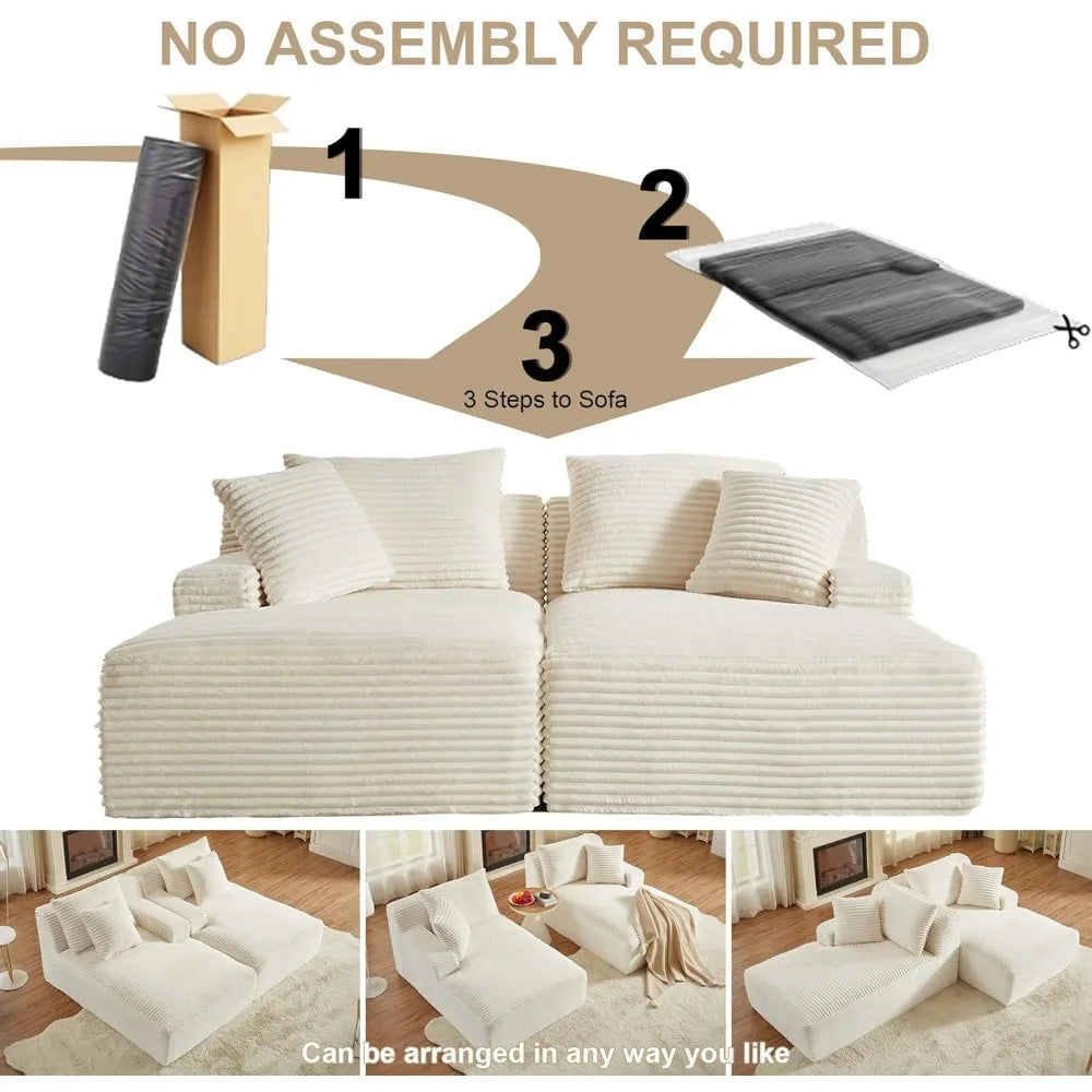 78” Oversized Double Chaise Lounge