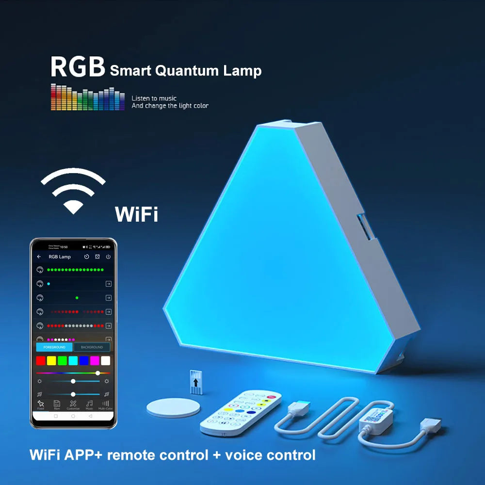 LED Triangular Quantum RGB Wall Lamp Decoration