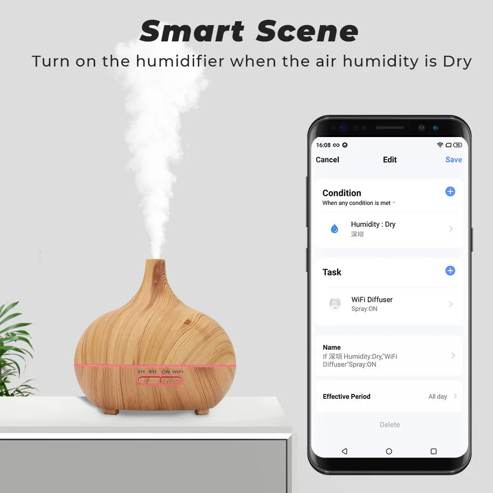 Tuya WiFi Humidifier Essential Aroma Oil Diffuser