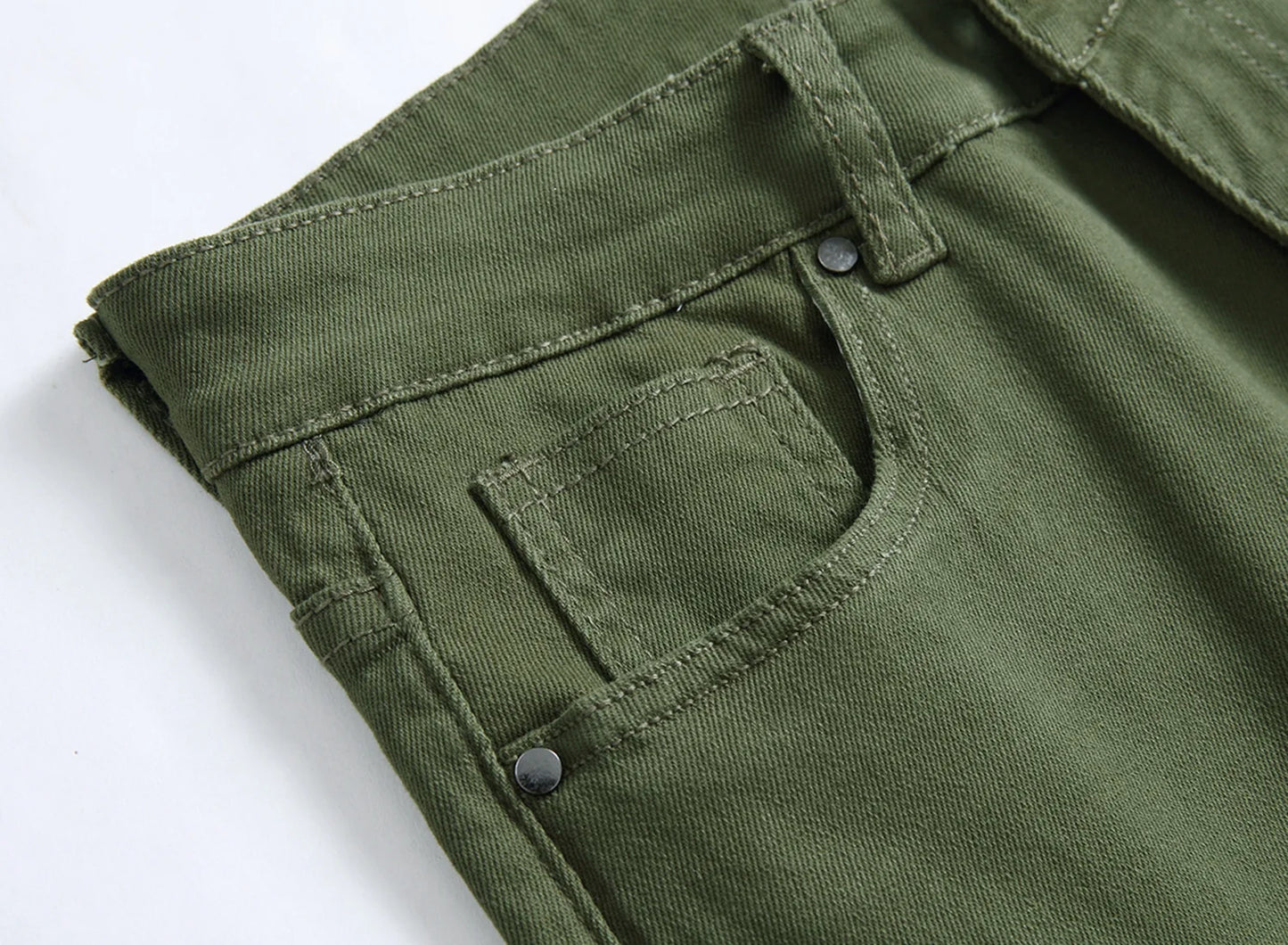 Distressed Slim Skinny Stretch Denim Pants