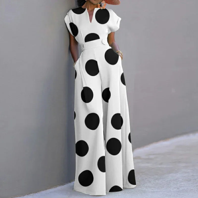 Fashion Polka Dot Wide Leg Jumpsuit