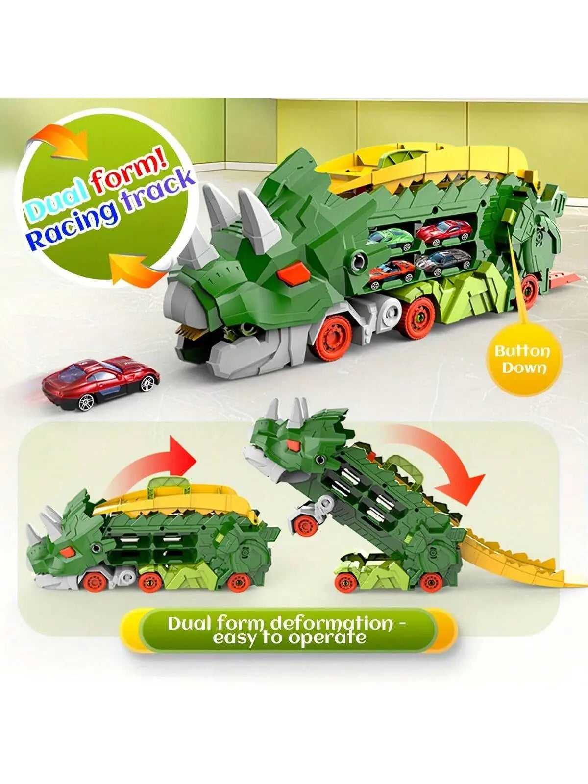 Folding Dinosaur Car Transporter Toy