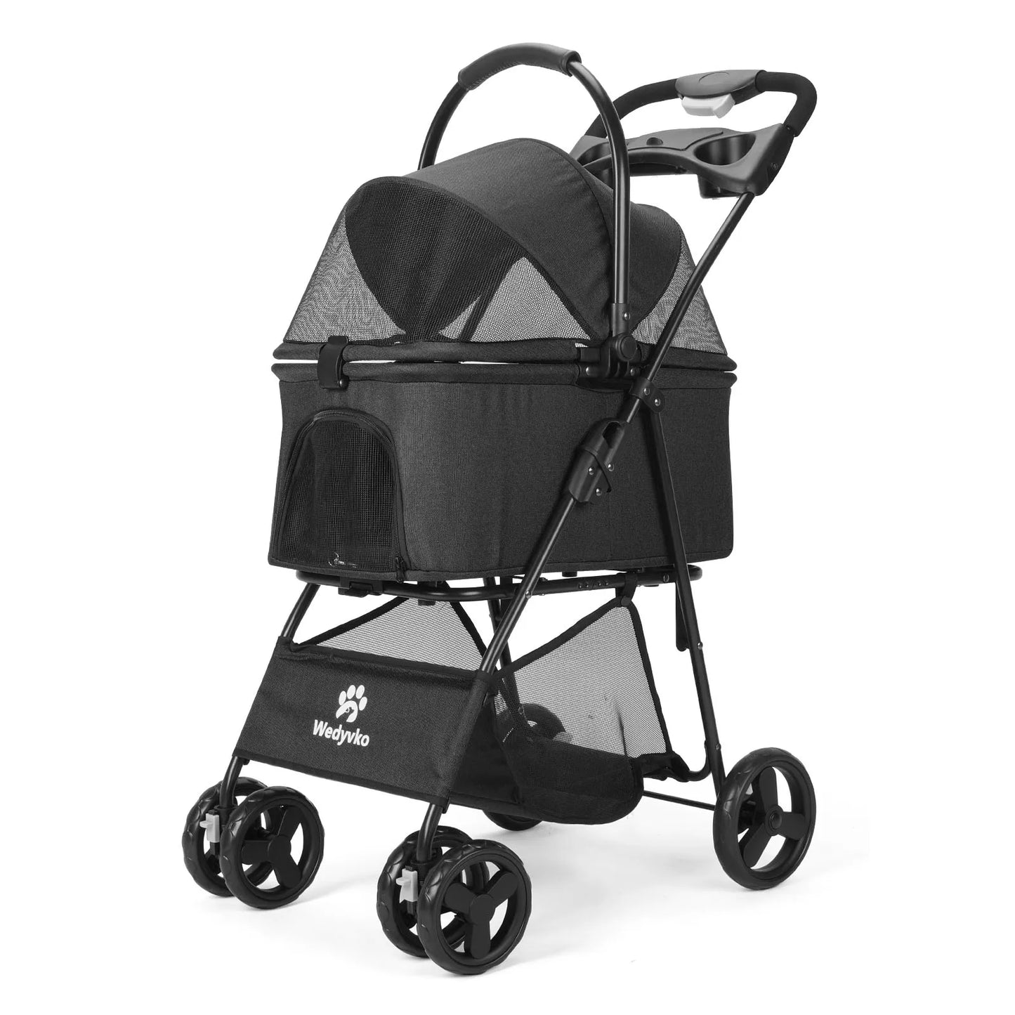 3 in1 Pet Stroller with Removable Carrier, Folding Waterproof