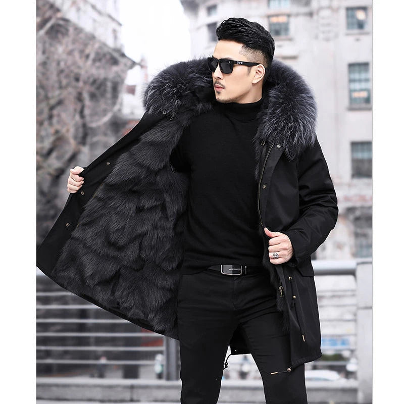 One-piece Imitation Mink Fleece Mid-length Fur Coat