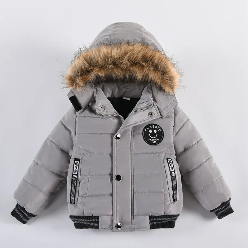 Winter Boys Jacket Warm Fur Collar