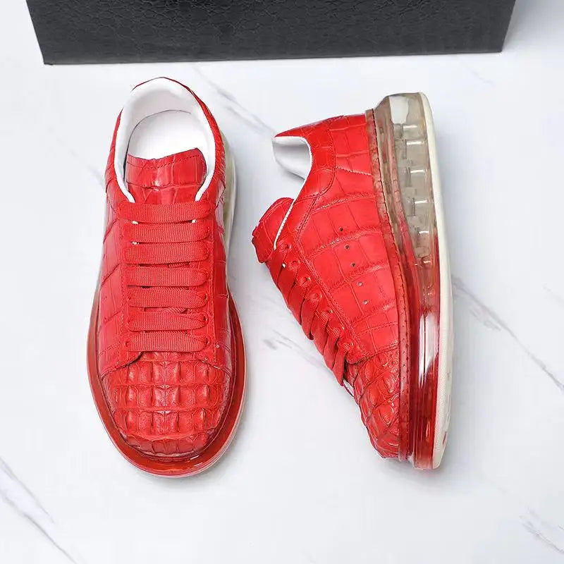 Fashion Crocodile Skin causal shoes Genuine leather Sneakers