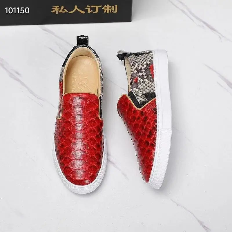 Fashion snake skin causal leather sneakers