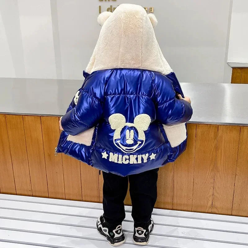 Mickey Mouse Hooded Warm Plush Parka