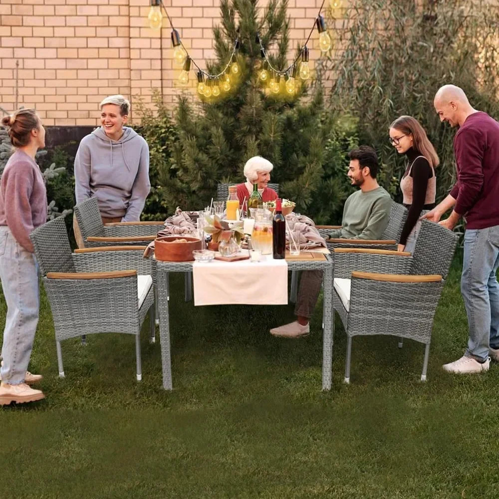 7 Piece Outdoor Patio Table and Chairs Set