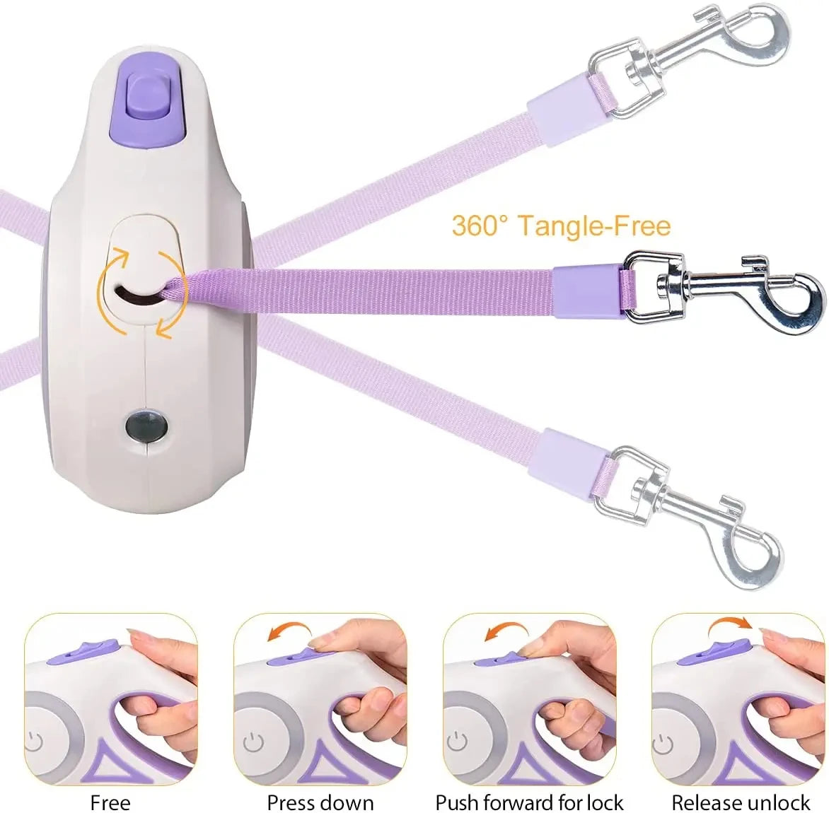 3M/5M Automatic Retractable Dog Leash with Flashlight