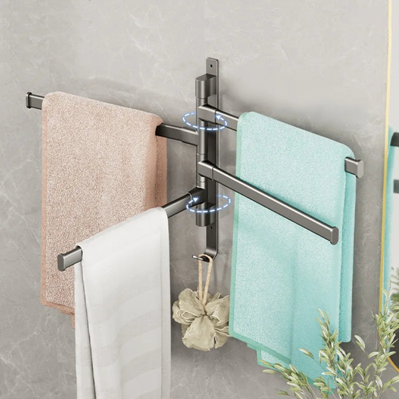 Aluminum 2/3/4/5-Bar Towel Hanger Wall Mounted