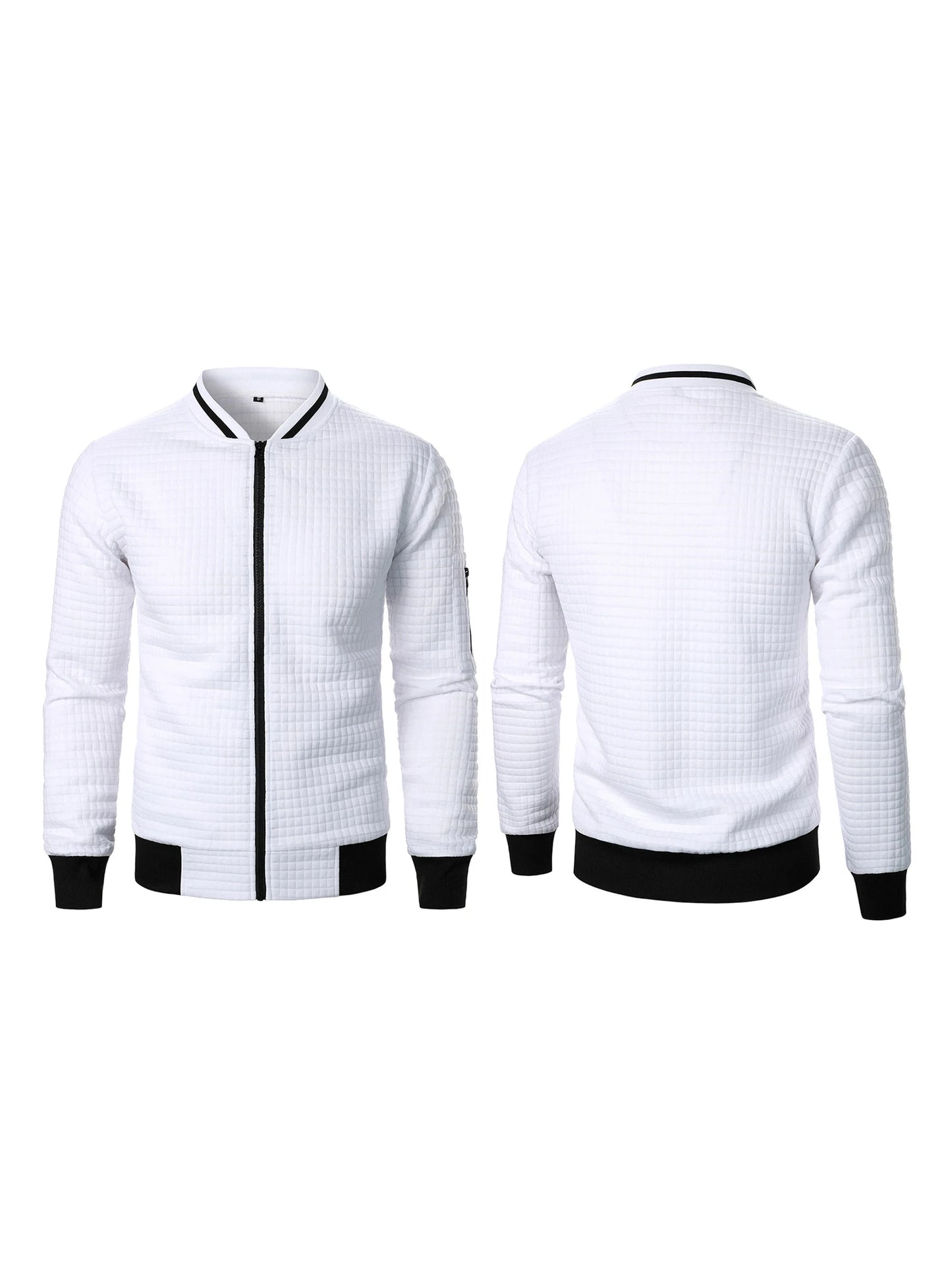 Zip Up Lightweight Jacket with Contrast Color Detail