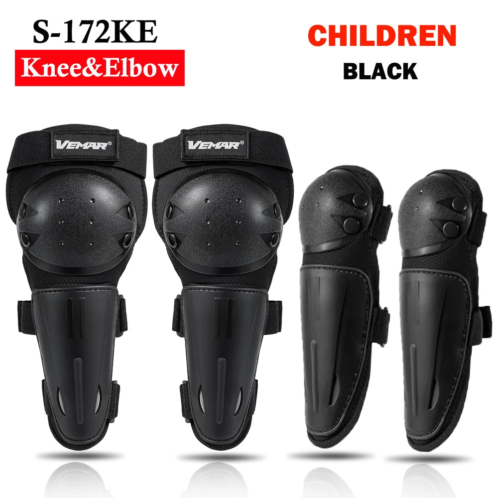 Motorcycle Armored Vest, Knee, & Elbow Pads Set for Children