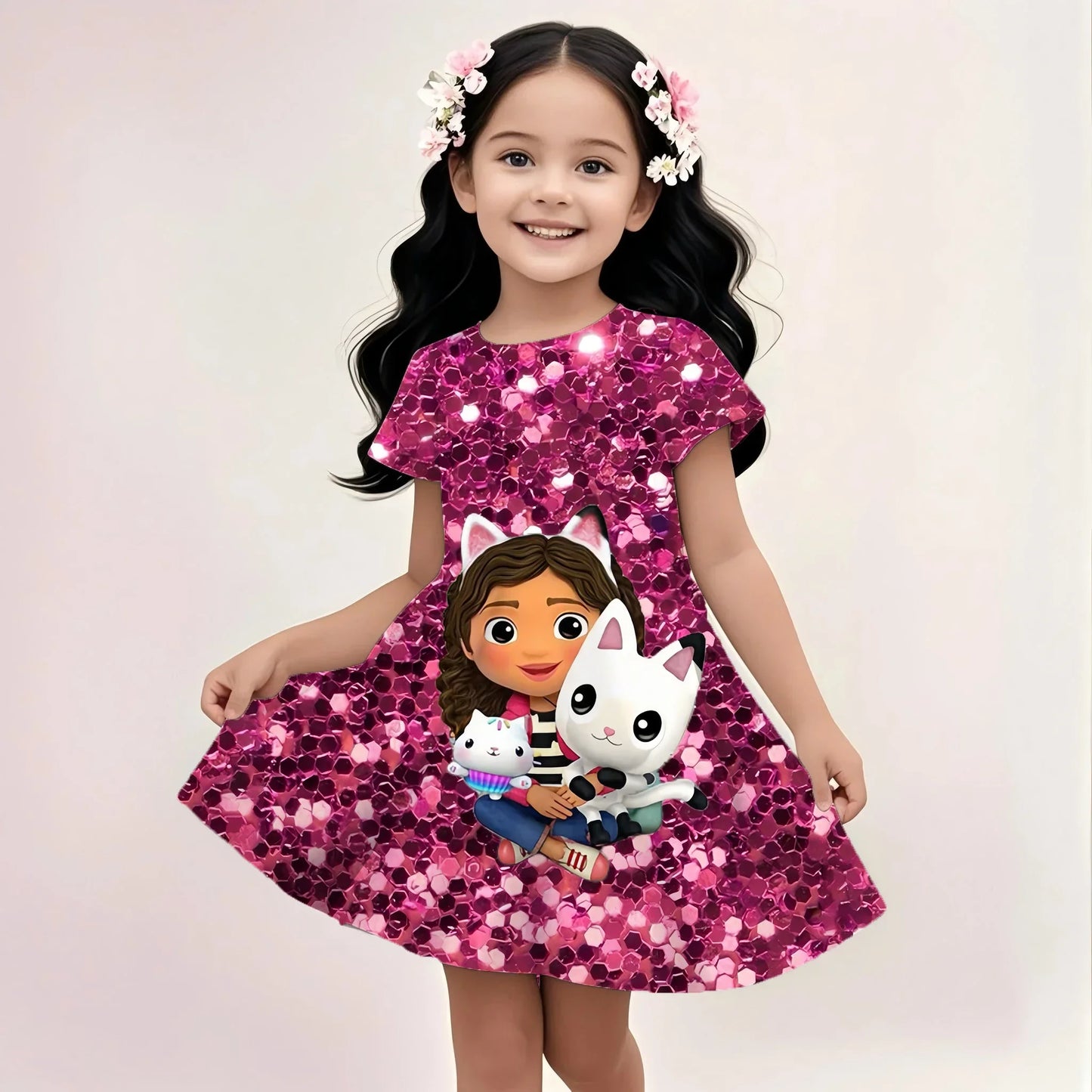Sequins 3d Printed Gabby Dollhouse Dress