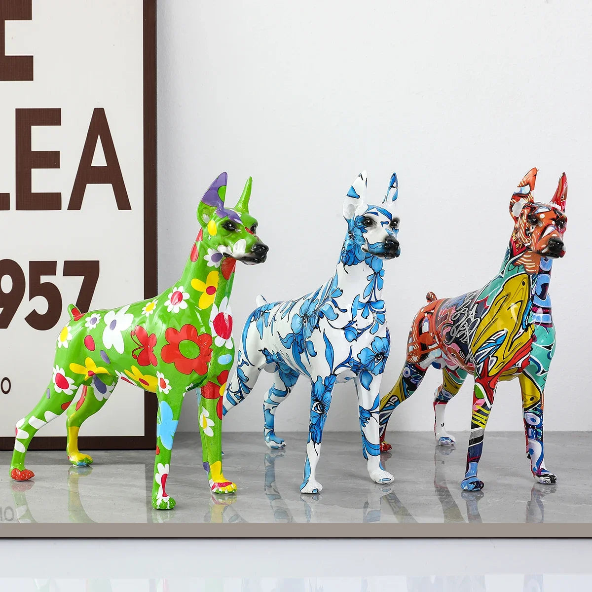 Creative Graffiti Color Doberman Dog Home Decor