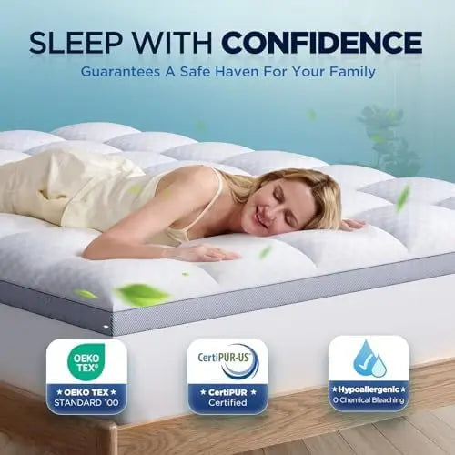King Size Memory Foam Mattress Topper 2 Inch Plush