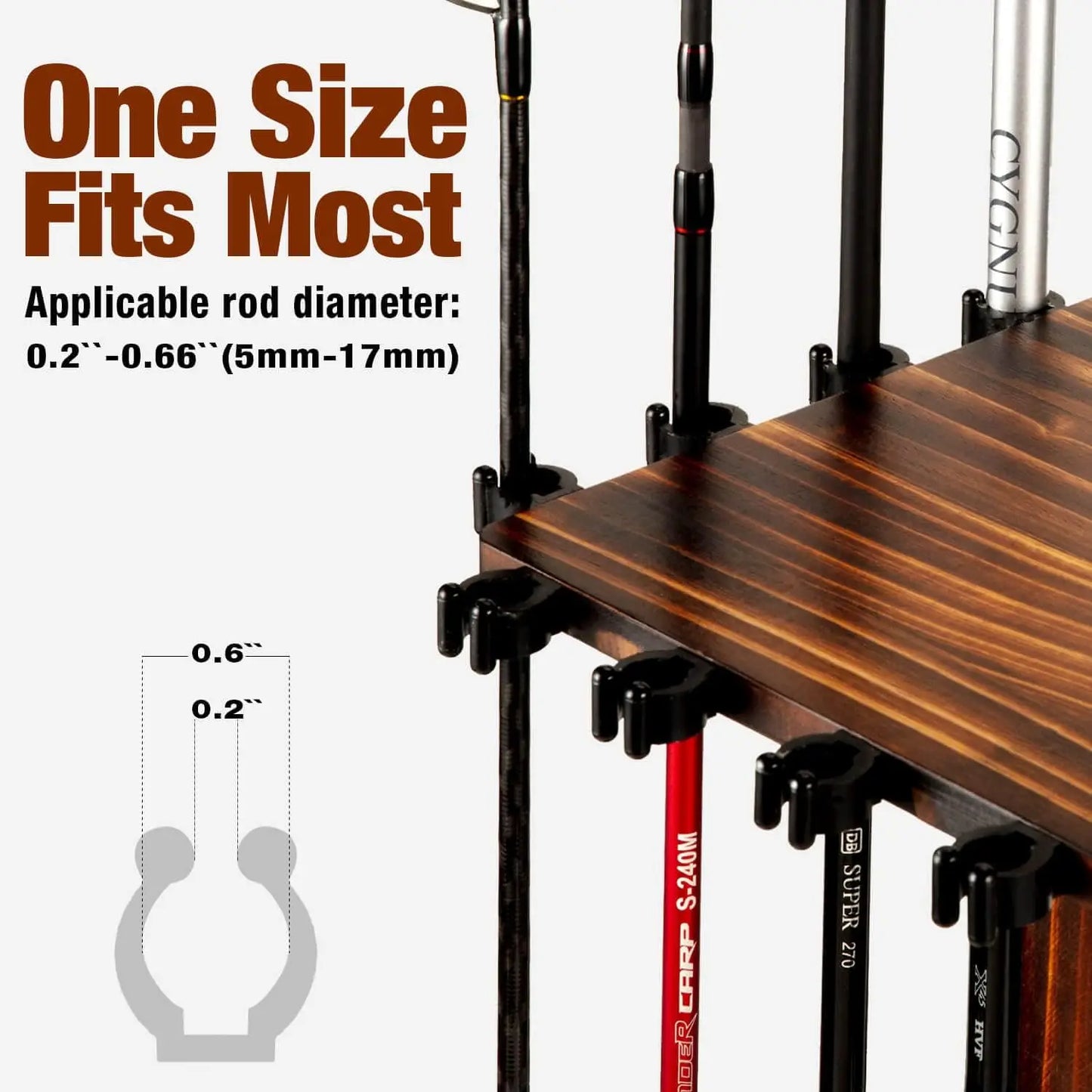 360 Degree Rotating Fishing Pole Rack up to 16 Rods