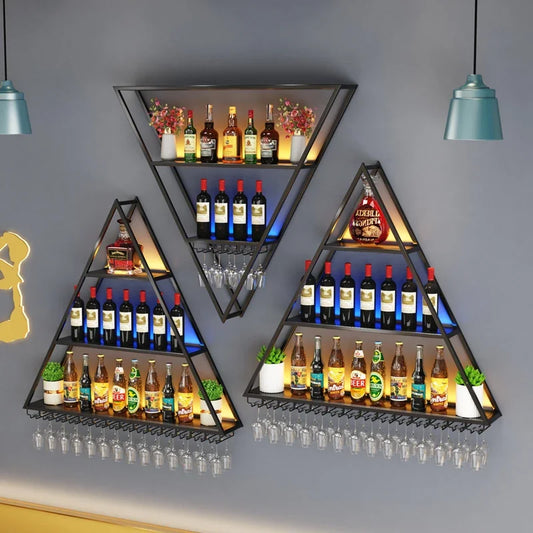 Bar Cabinet Antique Rack Wall Iron Bar