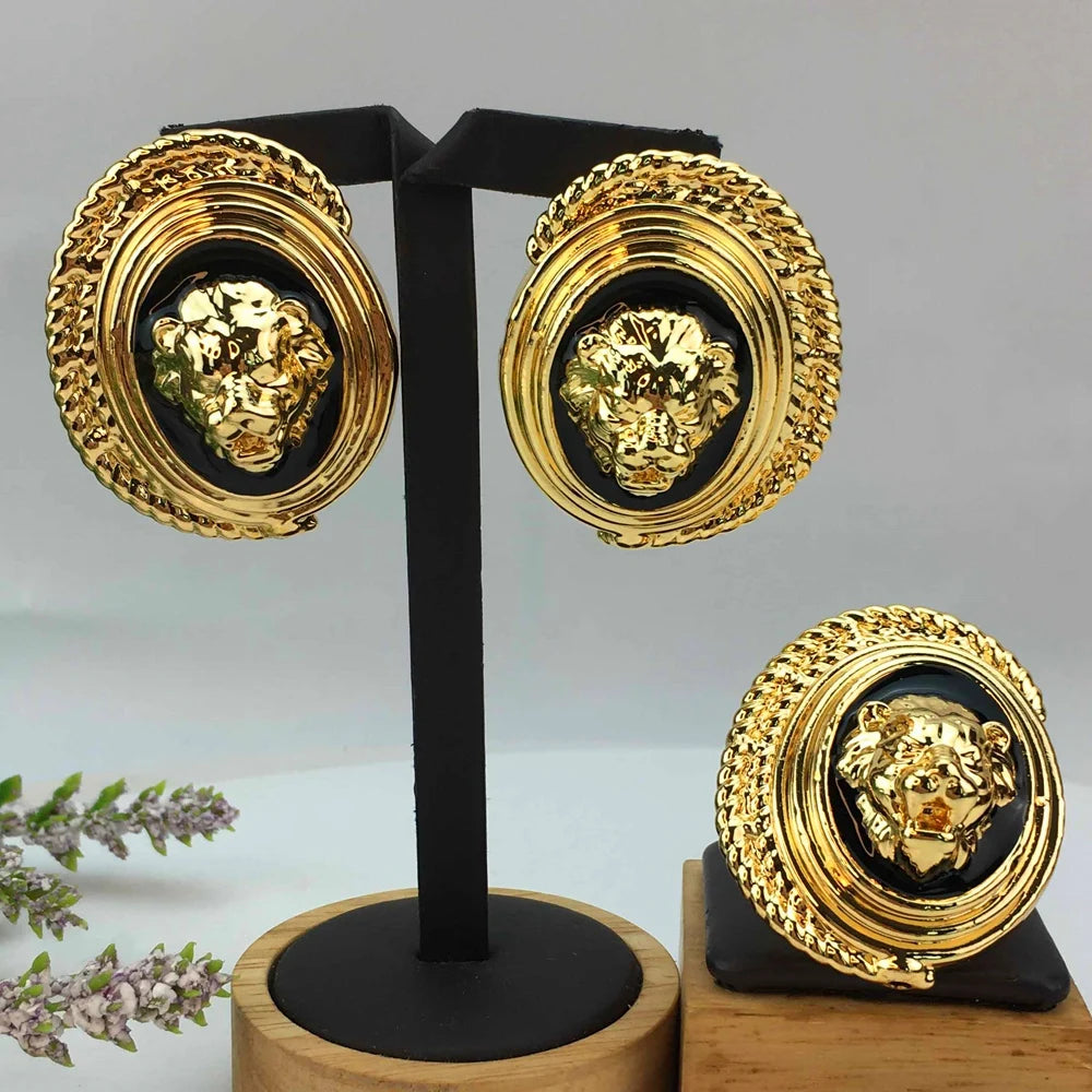 Big Fashion Earrings with Ring Sets Light Weight Jewelry