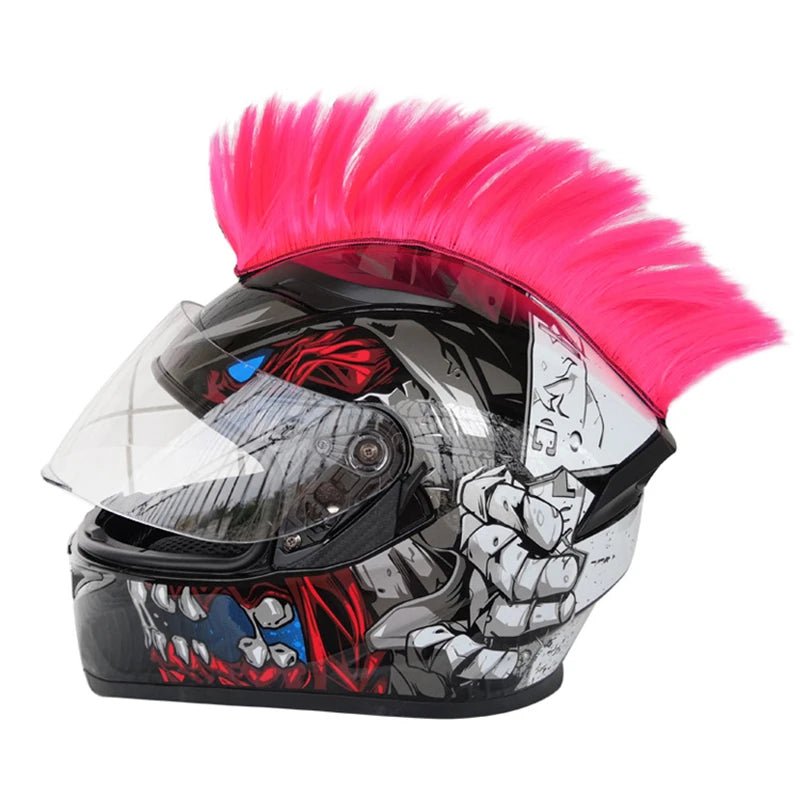 Punk Mohawk Synthetic Wigs Helmet Decoration