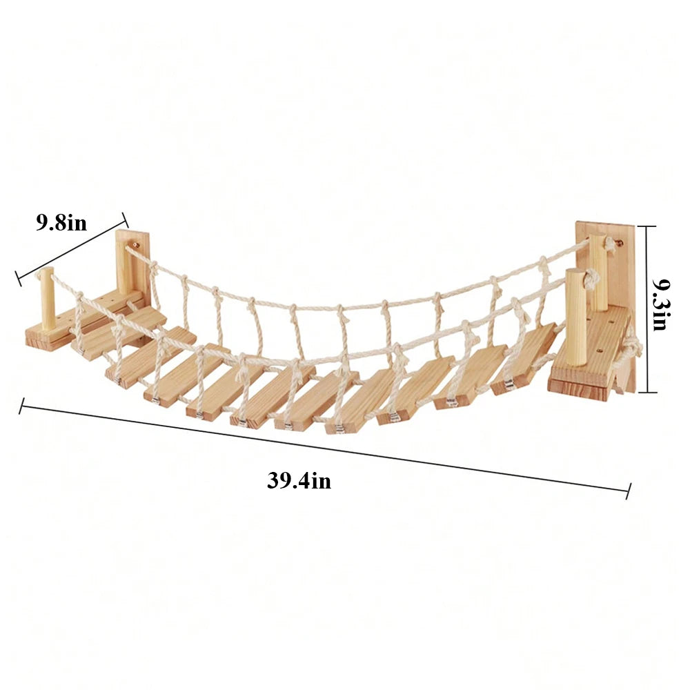 39.4In Wall-Mounted Cat Roped Bridge