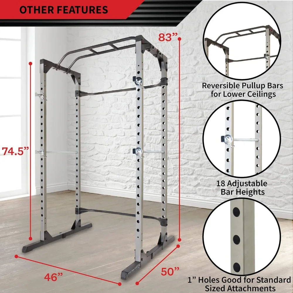 Squat Rack Power Cage with Optional LAT Pulldown