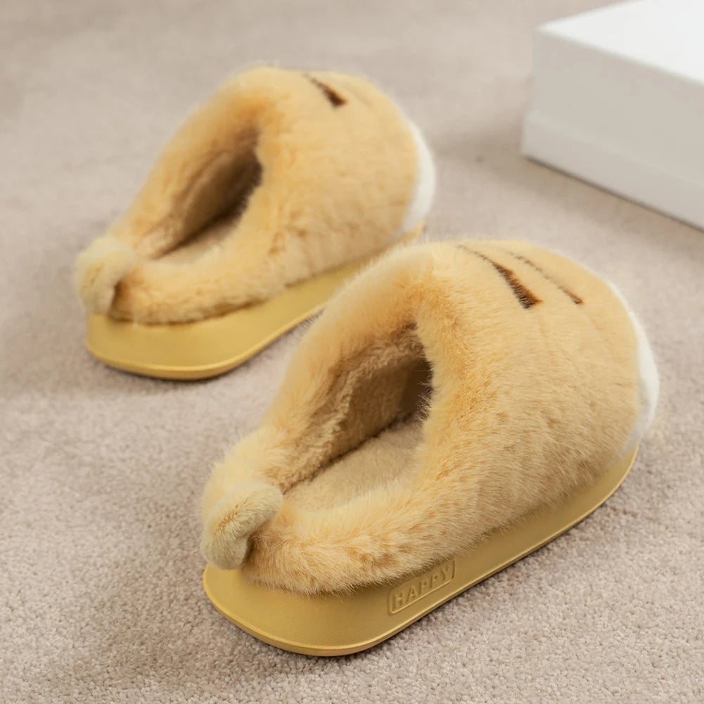 Cat Paw Plush Slip-on House Shoes