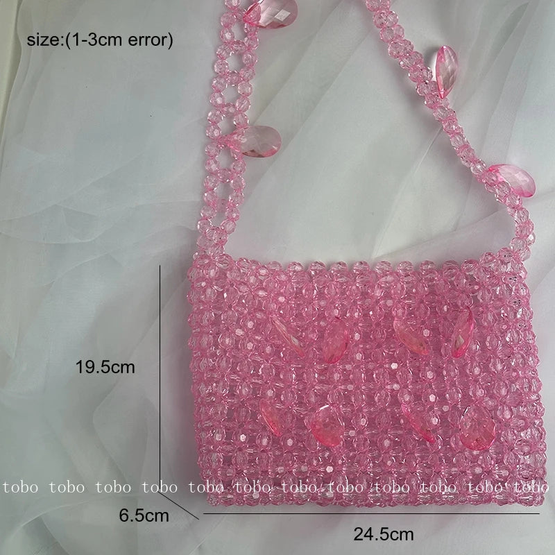 Fish Fillet Beaded Handmade Bag Acrylic Water Drop Beads