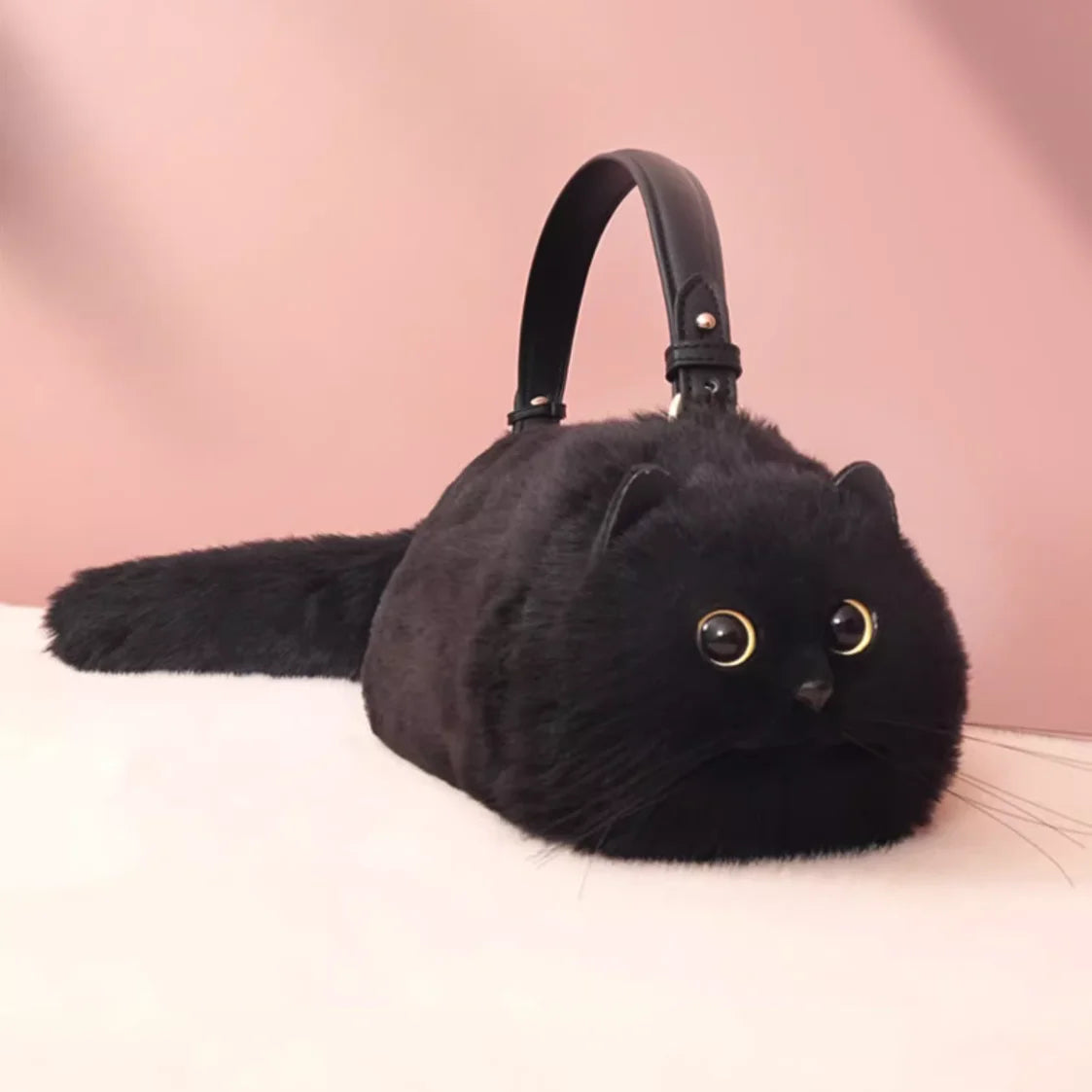 Versatile Hand Made Plush Cute Cat Bag