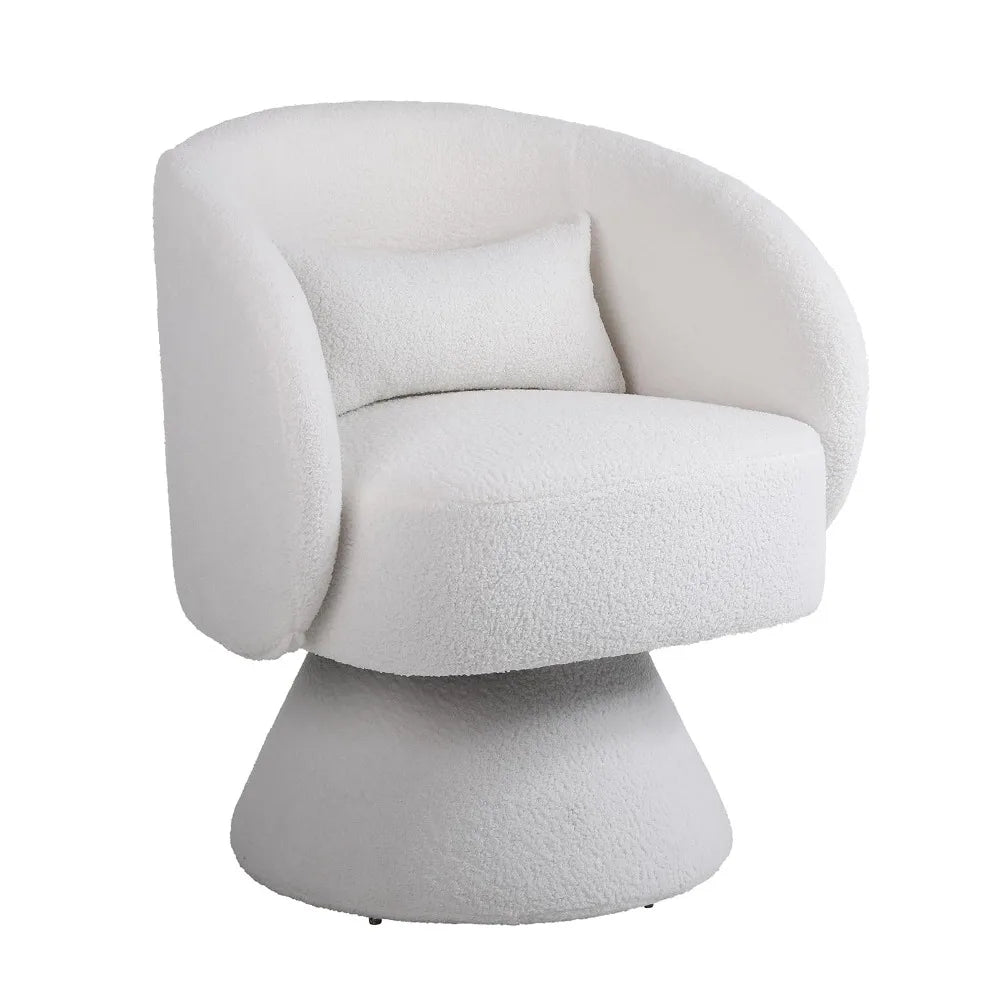 Swivel Chairs Set of 2, 360°Swivel Accent Chair Pillow & Round Back