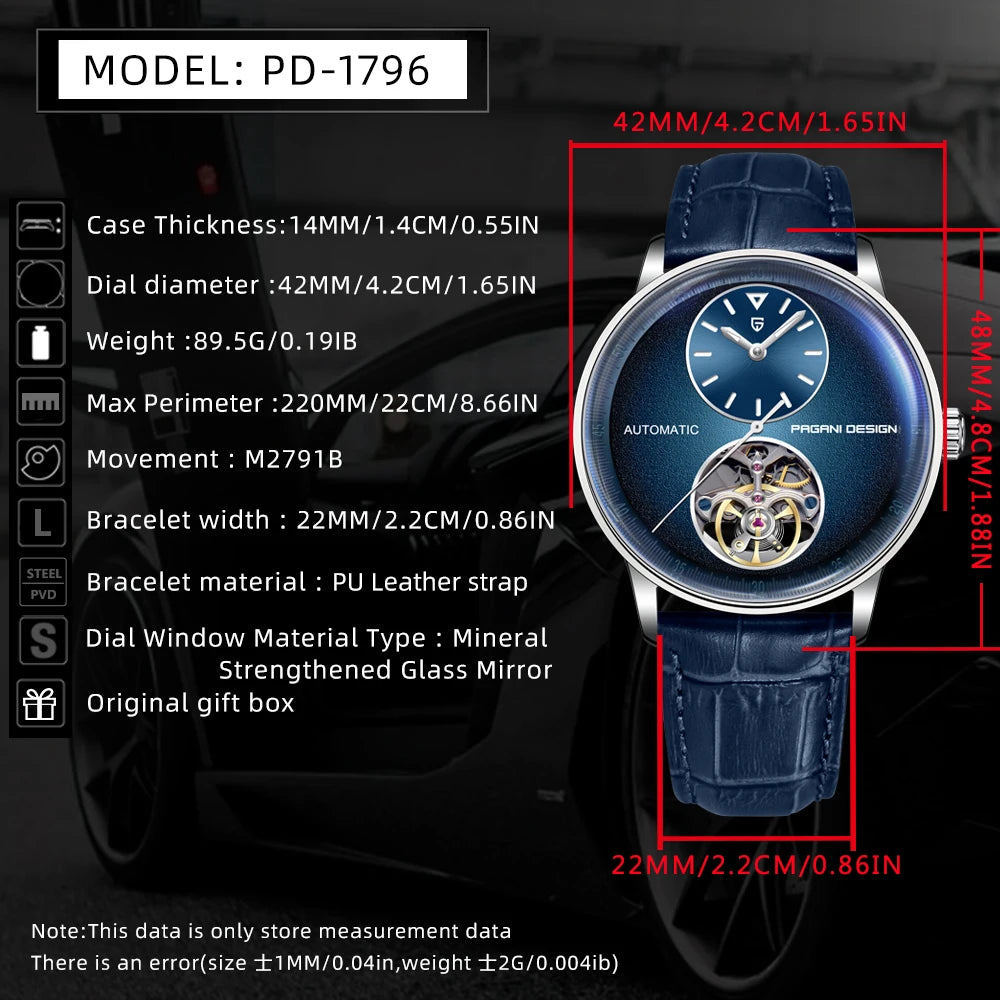 42MM Automatic Movement Mechanical Watch 100M Waterproof