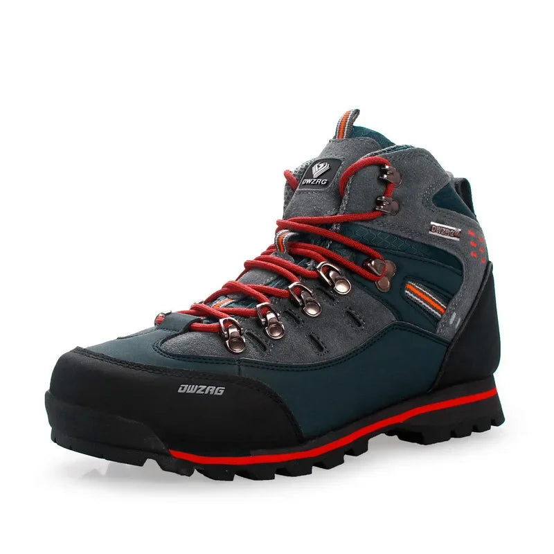 Genuine Leather Hiking Shoes High-top Waterproof