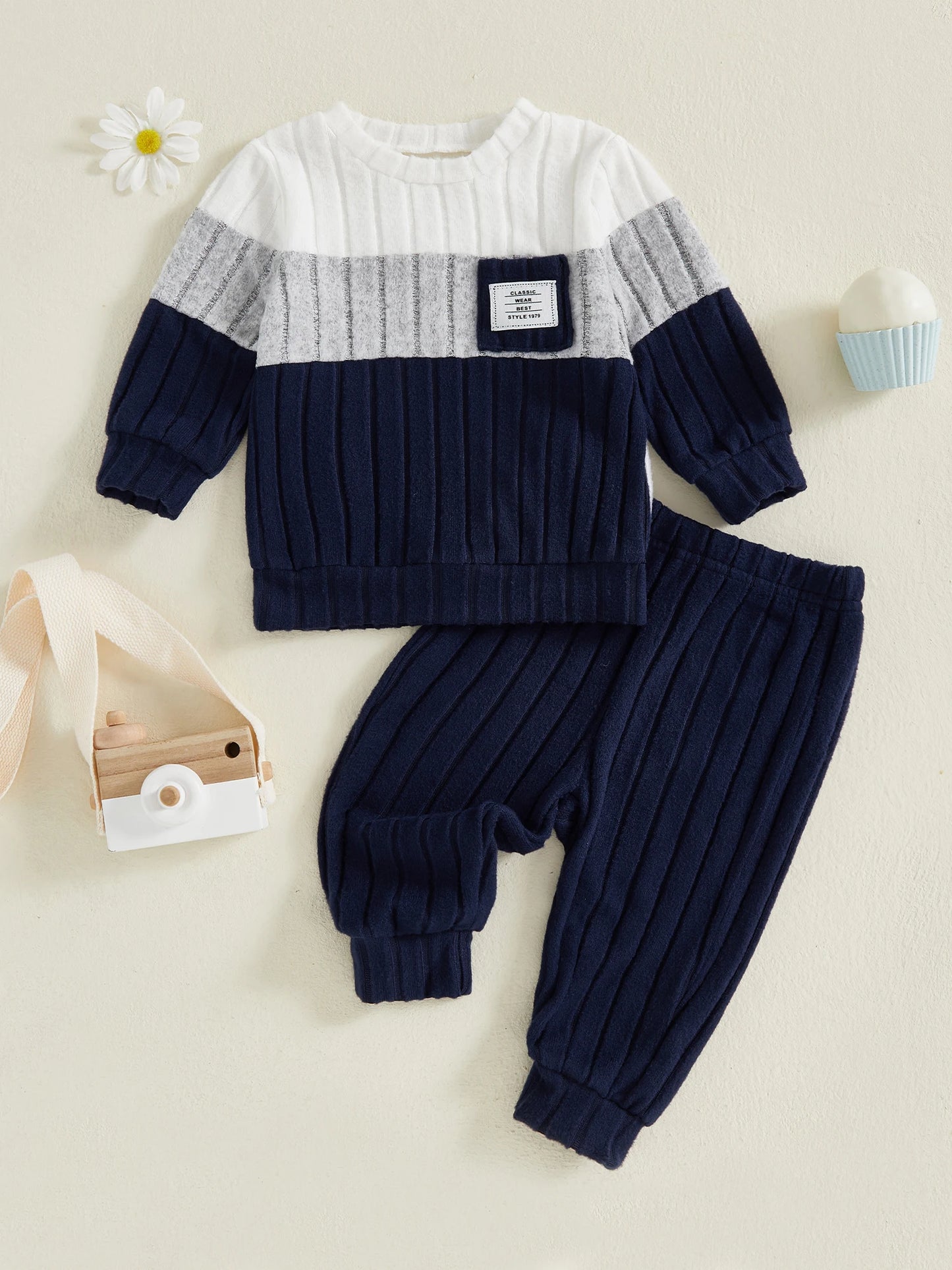 Kids 2-Piece Outfit Set with Hooded Sweatshirt and Jogger Pants