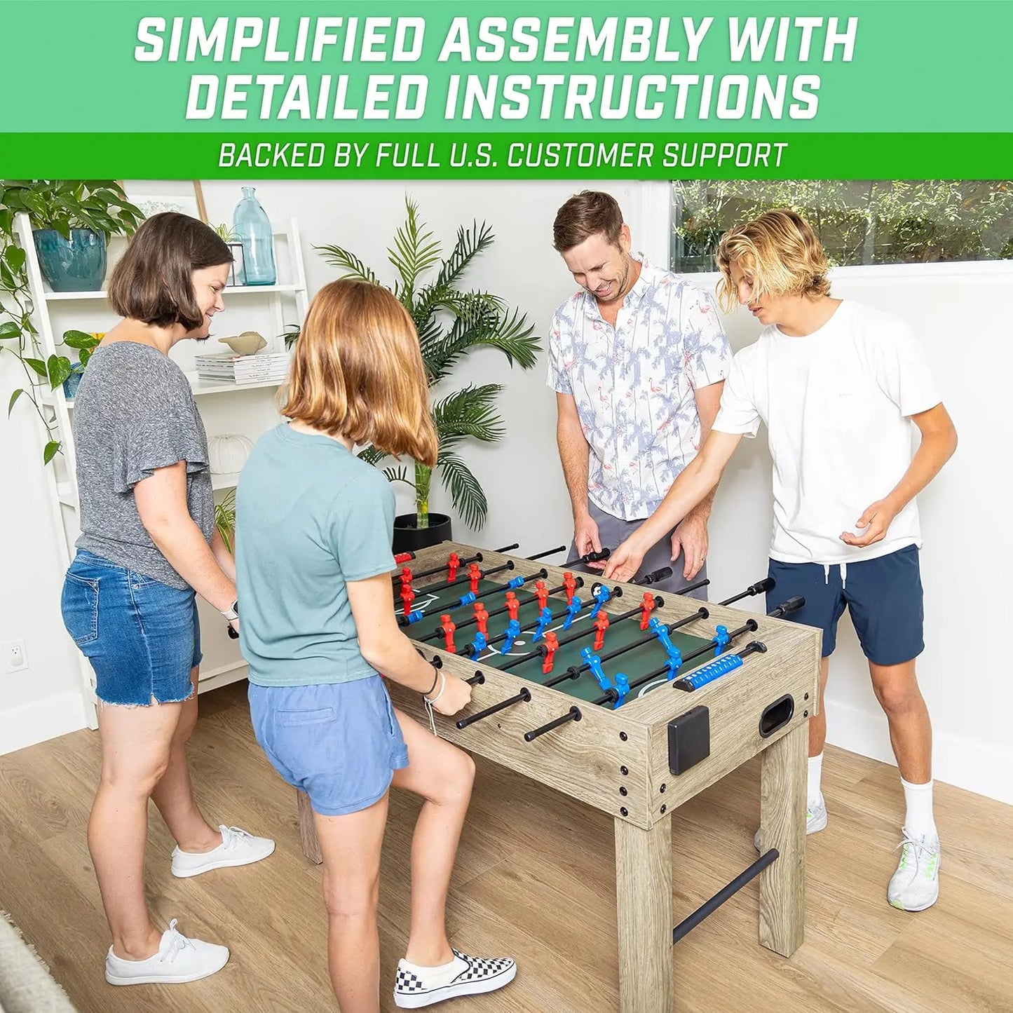 Game Room Size Foosball Table - Includes 4 Balls and 2 Cup Holders